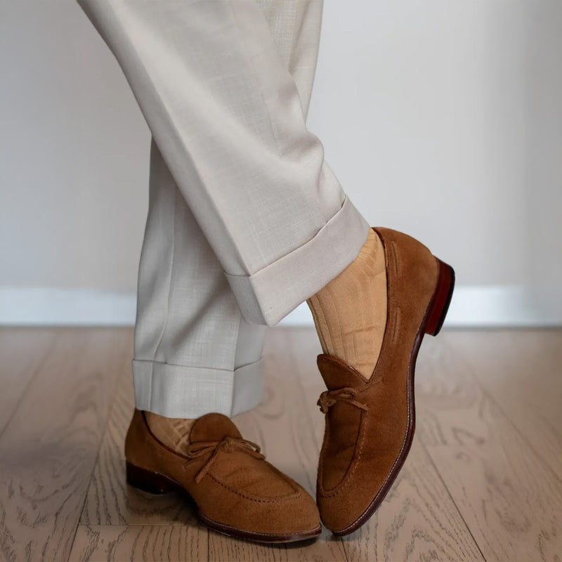 Premium Tobacco Dress Socks | Aklasu | Over the Calf Cotton M Premium Tobacco Dress Socks | Aklasu | Over the Calf Cotton M