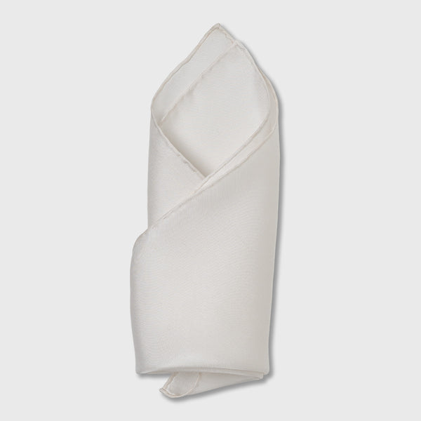 White Silk Pocket Square