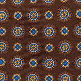 Brown Foulard Printed Silk Tie - Aklasu