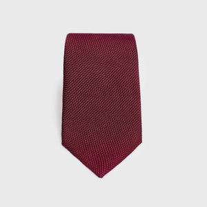 Rolled Aklasu Burgundy Grenadine Tie 