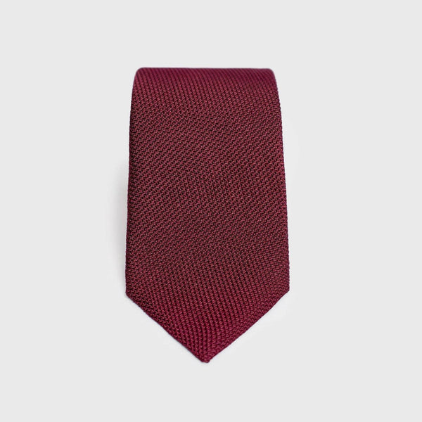 Rolled Aklasu Burgundy Grenadine Tie 