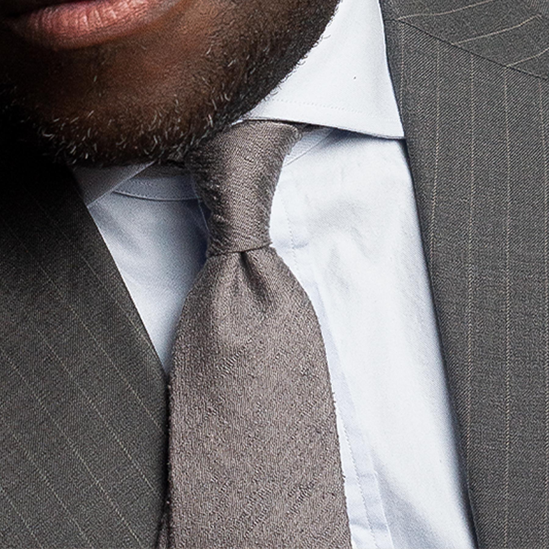 Grey Shantung - Standard Length: 58 ⅜’ Width: 3¼” - Aklasu