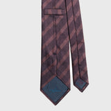 Back view of Maroon Grenadine Tonal Stripe Tie with signature detailing.