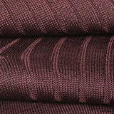 Close-up of burgundy dress sock fabric, fine ribbed Egyptian Mako cotton.