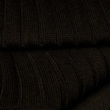 Close-up of Dark Brown Cotton Dress Socks, showcasing premium quality.