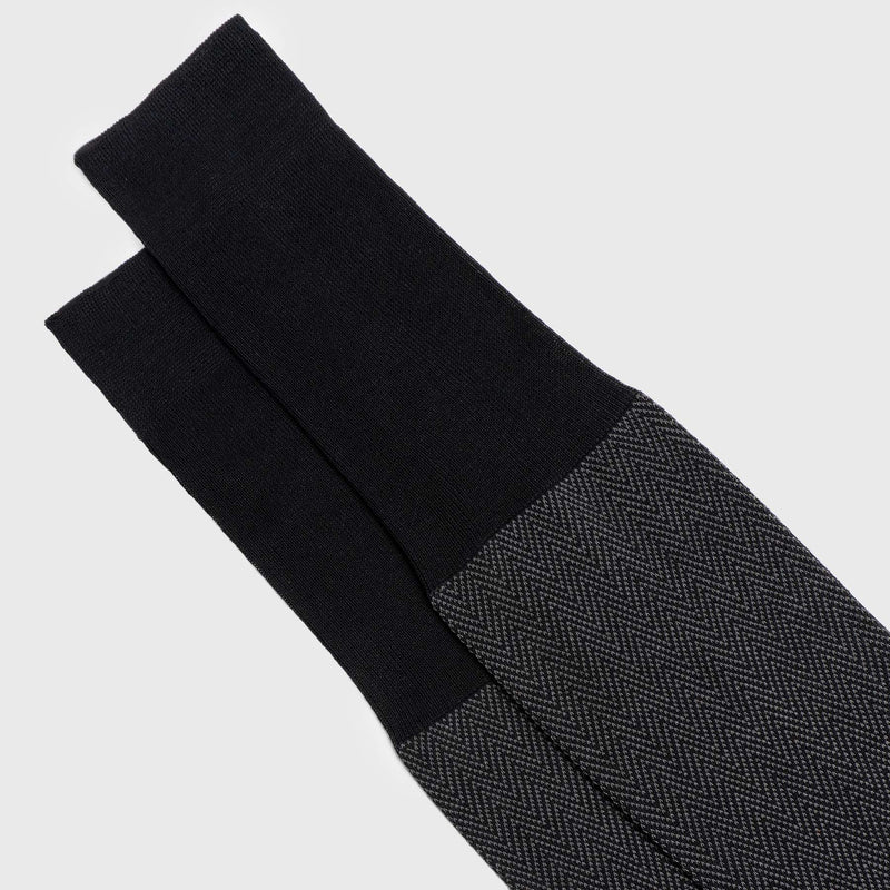 Grey & Black Chevron Over-the-Calf Dress Socks | Aklasu M Grey & Black Chevron Over-the-Calf Dress Socks | Aklasu M