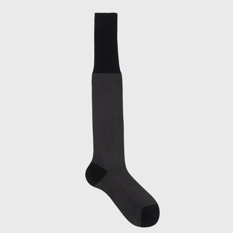 Grey & Black Chevron Over-the-Calf Dress Socks | Aklasu M Grey & Black Chevron Over-the-Calf Dress Socks | Aklasu M