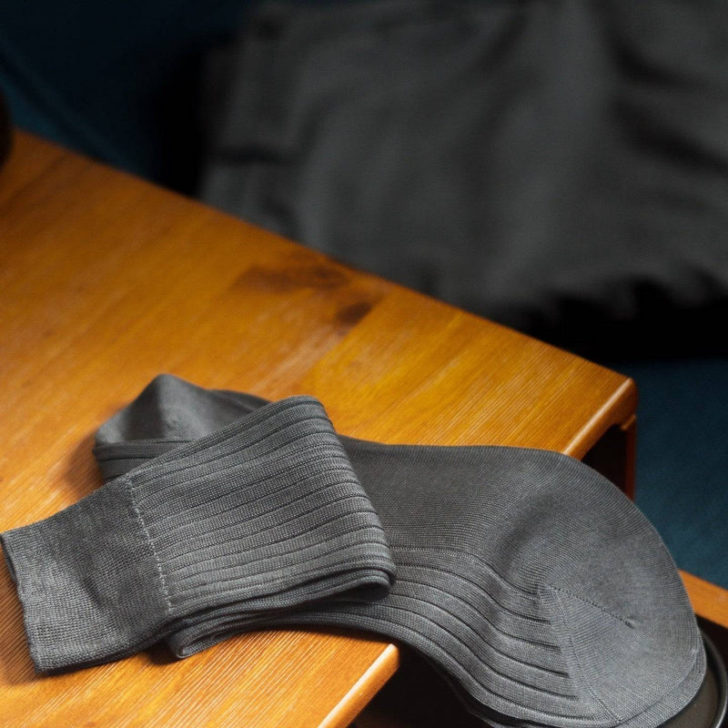 Men's Grey Dress Socks - Mid Calf Men's Grey Dress Socks - Mid Calf