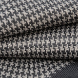 Close-up of grey houndstooth pattern in Egyptian Mako cotton dress socks