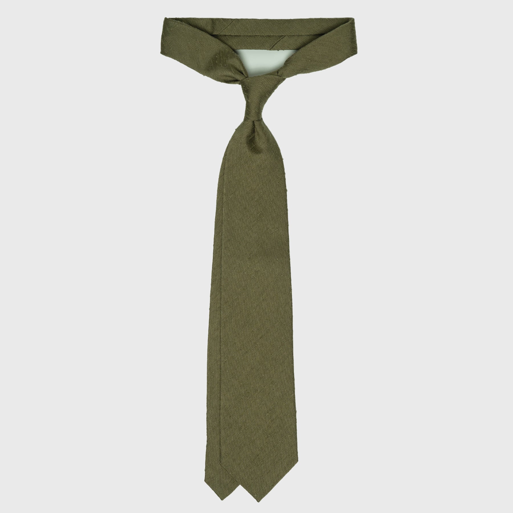 Olive Green Shantung - Standard Length: 58 ⅜’ Width: 3¼” - Aklasu