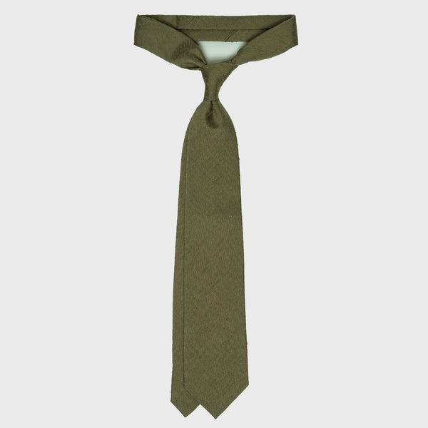 Olive Green Shantung - Standard Length: 58 ⅜’ Width: 3¼” - Aklasu
