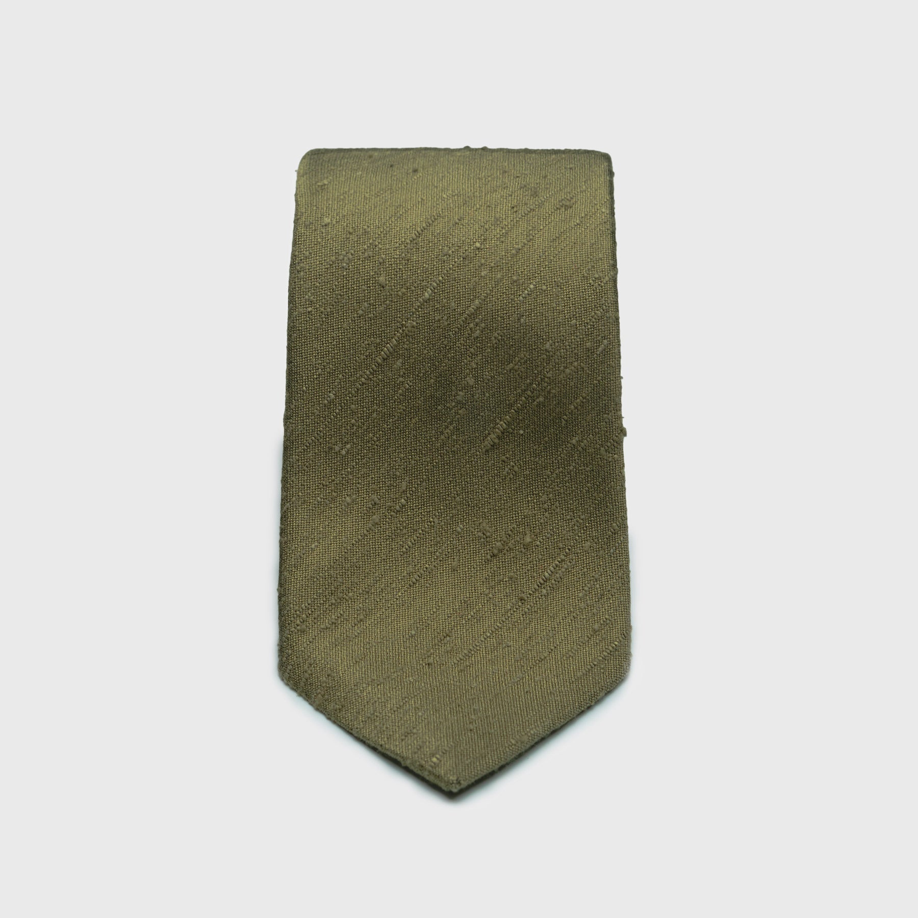Olive Green Shantung - Standard Length: 58 ⅜’ Width: 3¼” - Aklasu