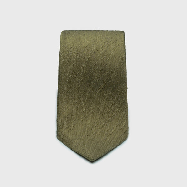 Olive Green Shantung - Standard Length: 58 ⅜’ Width: 3¼” - Aklasu
