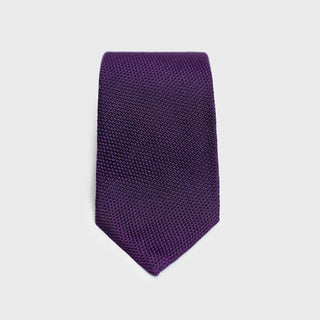 Front view of the Purple Grenadine Tie showcasing its textured silk design.