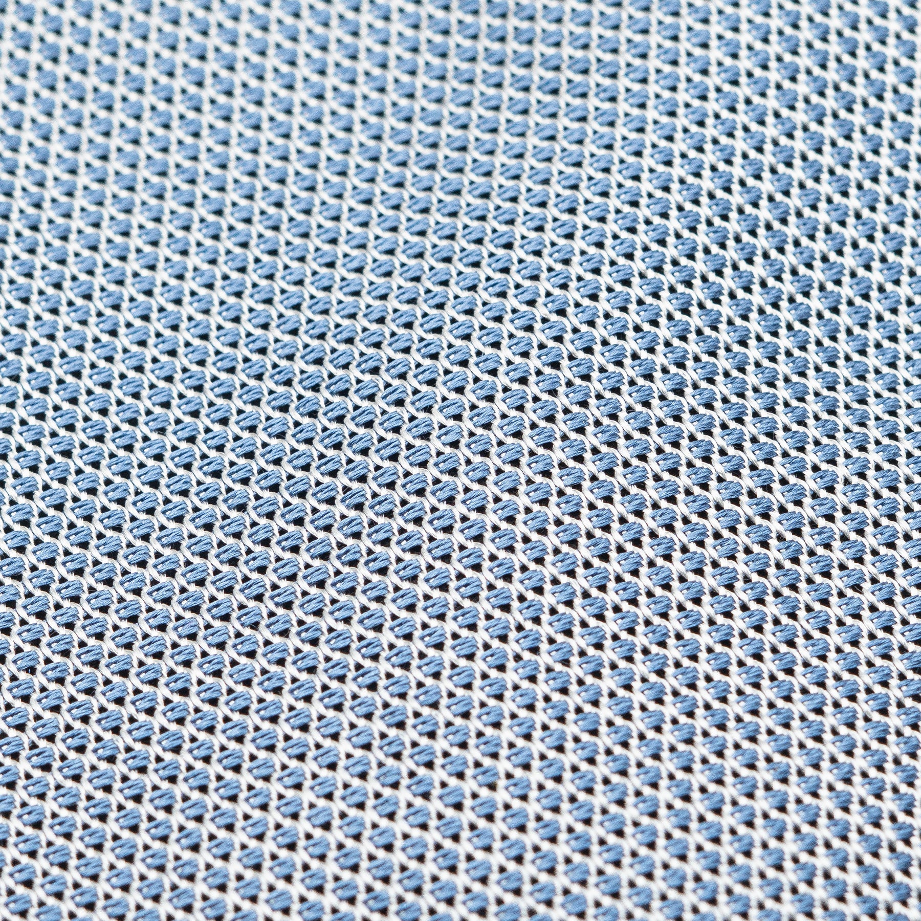 Dusty Blue and White Grenadine Tie fabric weave macro close-up