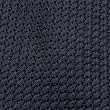 Midnight Blue Grossa Grenadine Tie fabric weave macro close-up