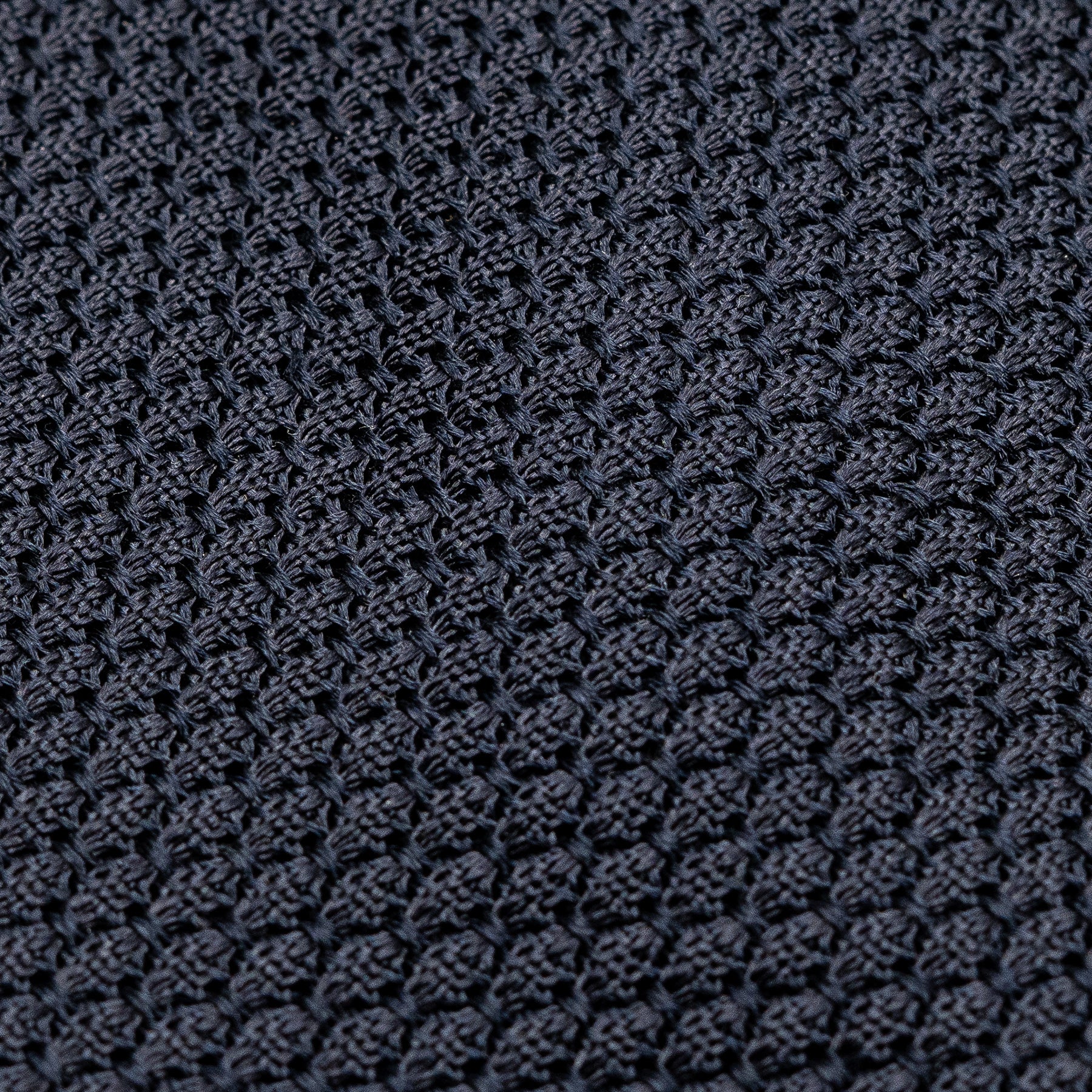Midnight Blue Grossa Grenadine Tie fabric weave macro close-up