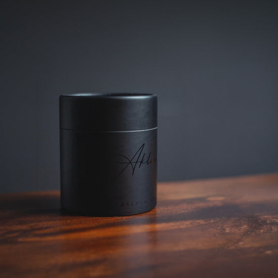 Aklasu Canister tie storage, included with every Aklasu tie.