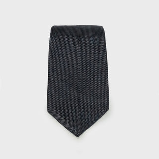 Charcoal Grenadine Tie with a textured finish, handcrafted from Italian silk.