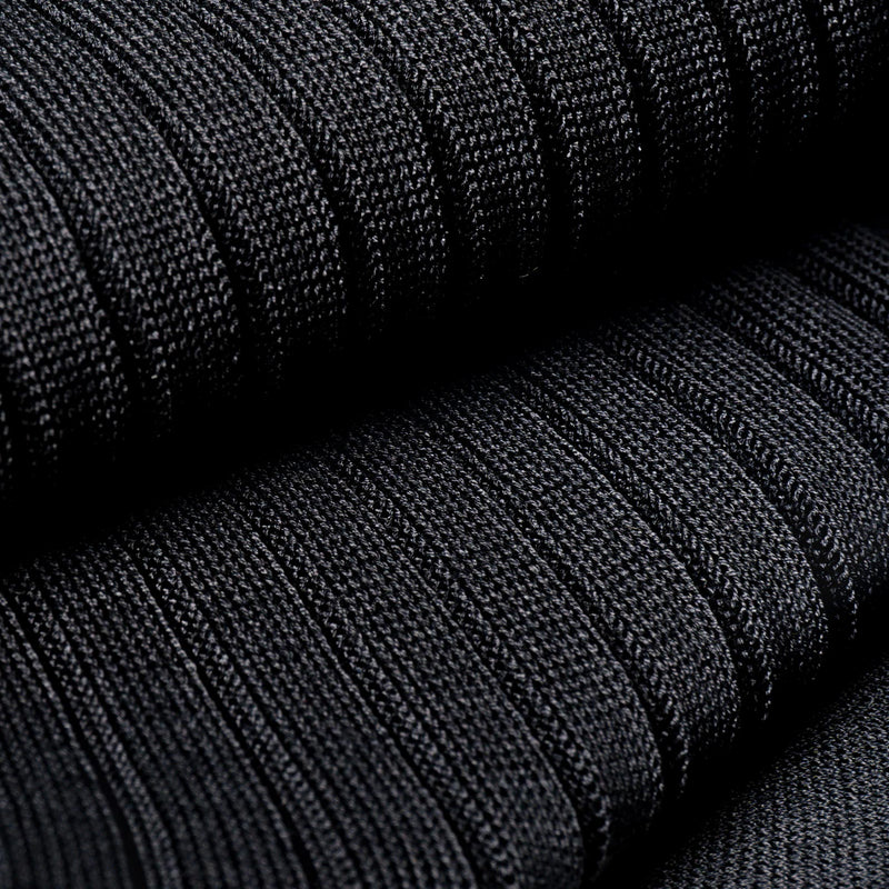 Men's Black Dress Socks Close Up. 240 Needle. Made in Italy.