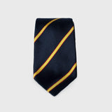 Gold and Red Striped Navy Blue Tie - AKLASU