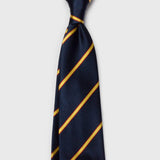 Gold and Red Striped Navy Blue Tie | Aklasu