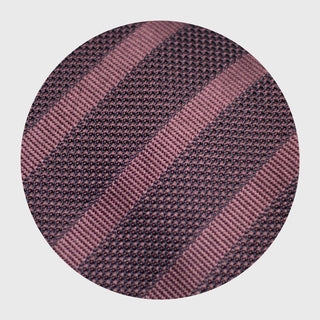 Close-up of Maroon Grenadine Tonal Stripe Tie showing intricate silk texture.