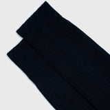 Midnight Blue Cotton Dress Socks - AKLASU
