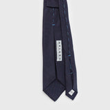 Micro Patterned Navy Blue Six-Fold Silk Tie Tie Aklasu 
