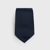Solid Dark Blue Six-Fold Silk Tie - AKLASU